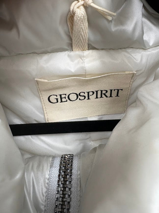 Brand and size label — Geospirit Silver Kalypsο U Genuine Down Puffer Jacket – IT 52.