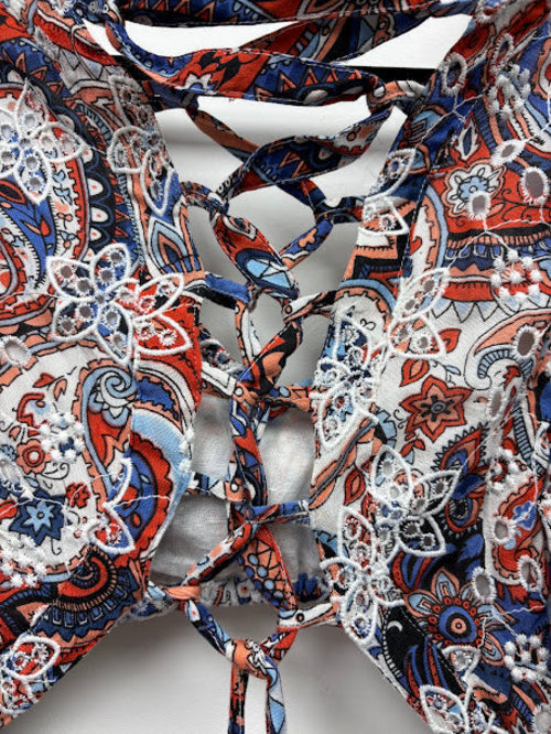 NJ Couture Multicolour Printed Cut-Out Dress – UK 8 — photo 5