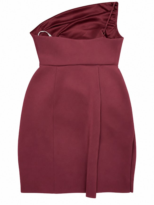 ASOS DESIGN Plum Slouch Neckline Cinched Waist Mini Dress β UK 18