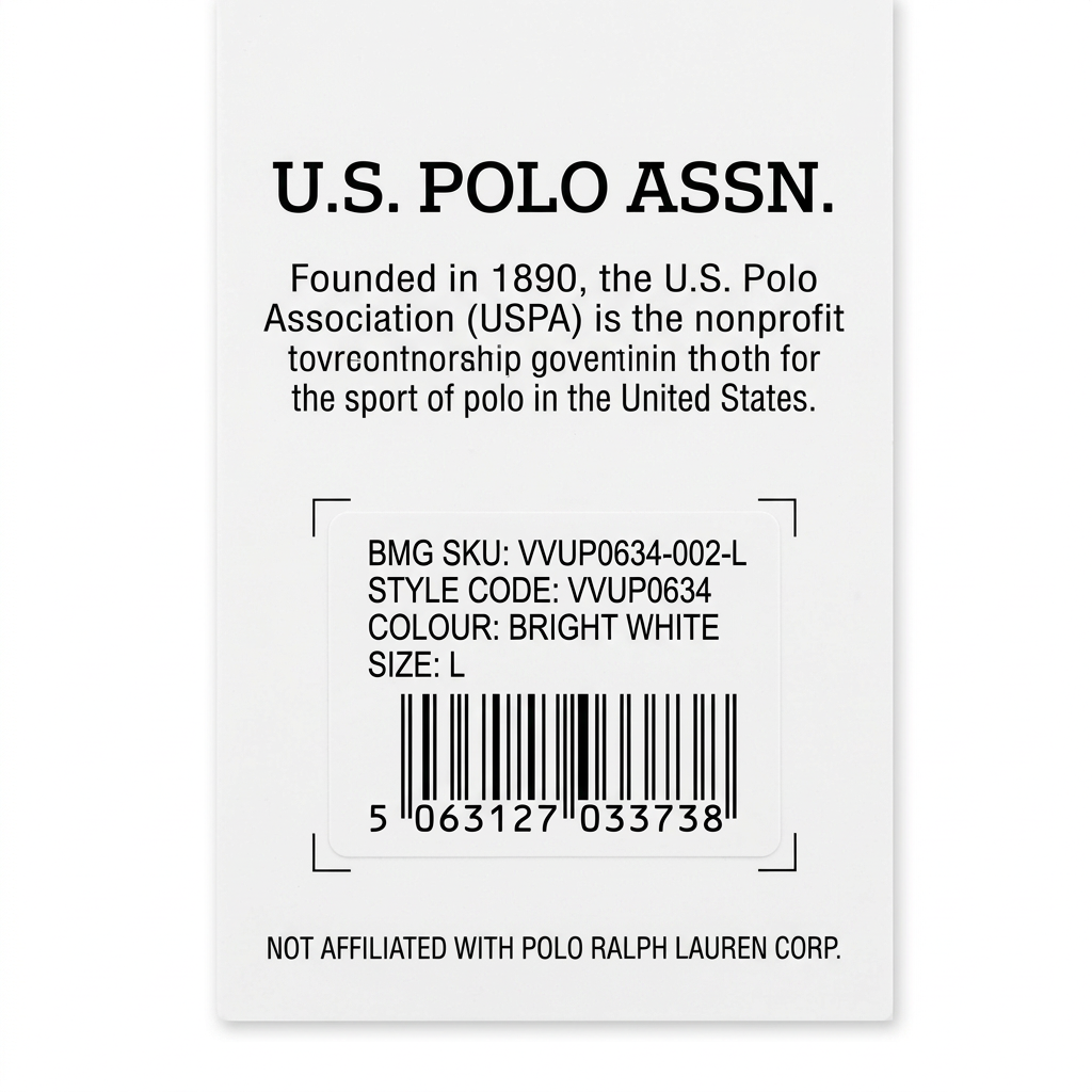 Retail tag showing style and size — U.S. Polo Assn. Green Cotton T-Shirt – UK 12.