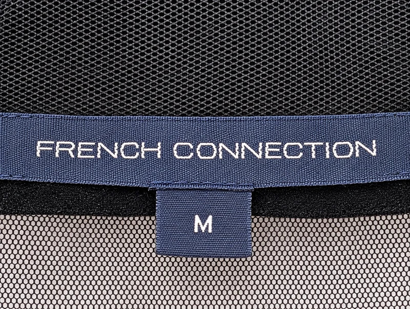 Brand and size label — French Connection Blackout Camille Embroidered Shirt – Size M.