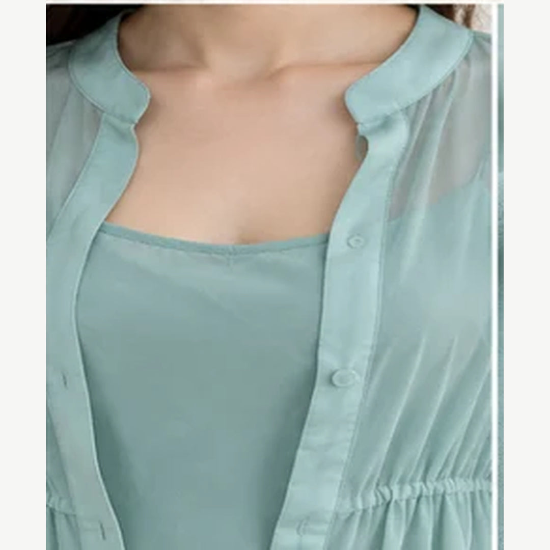 Pennyblack PRAGA mint green two-piece maxi dress and matching slip set – product image 4