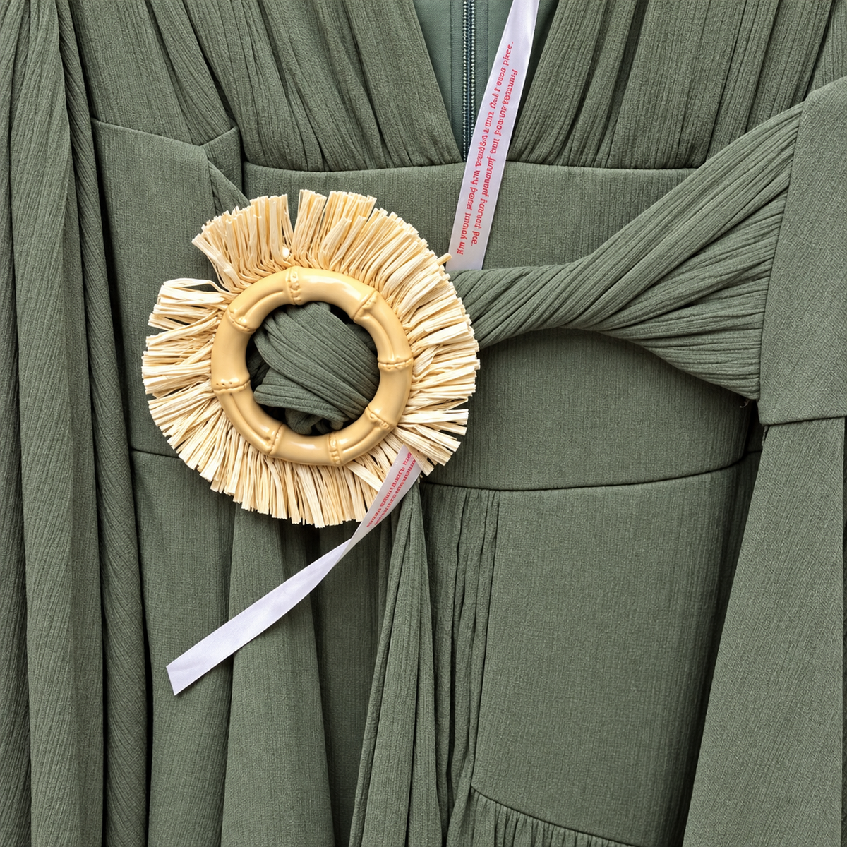 Design detail close-up — Missguided Green Mini Dress with Belt Detail – UK 10 / UK 8.