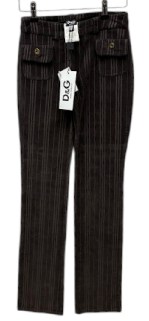 Dolce & Gabbana Dark Brown Textured Stripe Trousers – IT 38 — photo 3