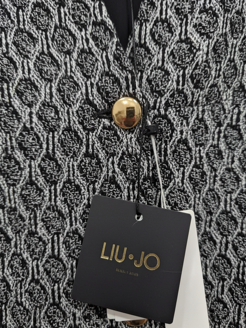 LIU JO Black and White Logo-Pattern Coat Dress – UK 12 – product image 5 of 11