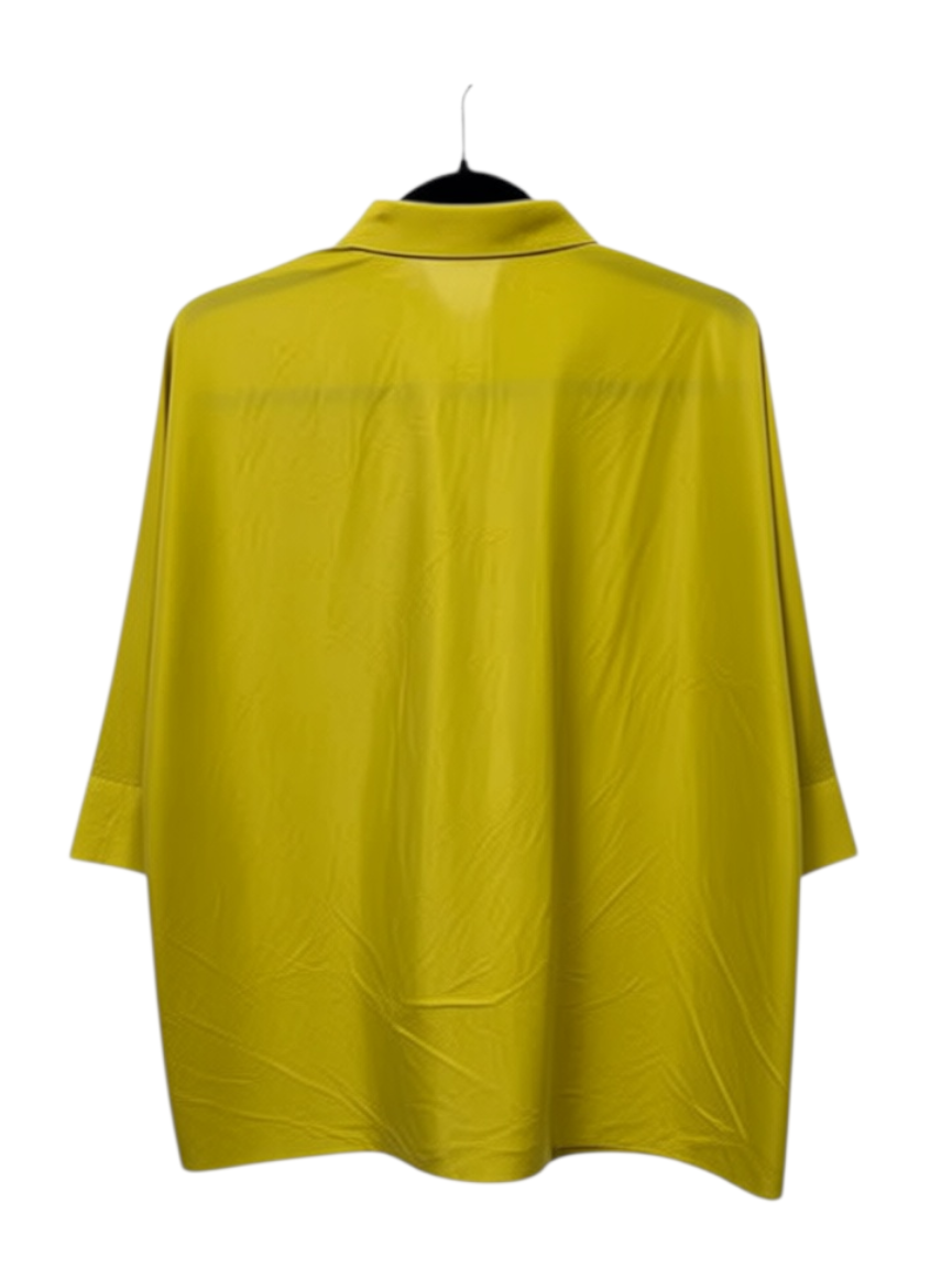 Xacus Chartreuse Yellow Silk-Blend Short-Sleeve Shirt IT 42 – product image 4
