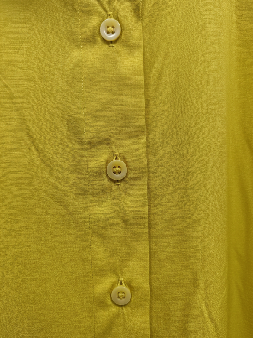 Xacus Chartreuse Yellow Silk-Blend Short-Sleeve Shirt IT 42 – product image 5