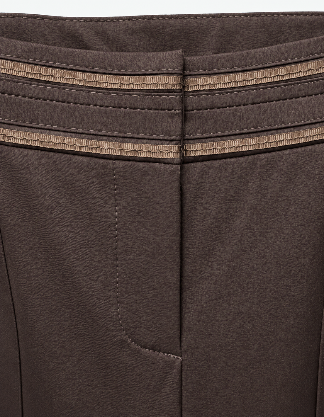 Design detail close-up — Tru Trussardi Dark Brown Tailored Trousers – IT 48.