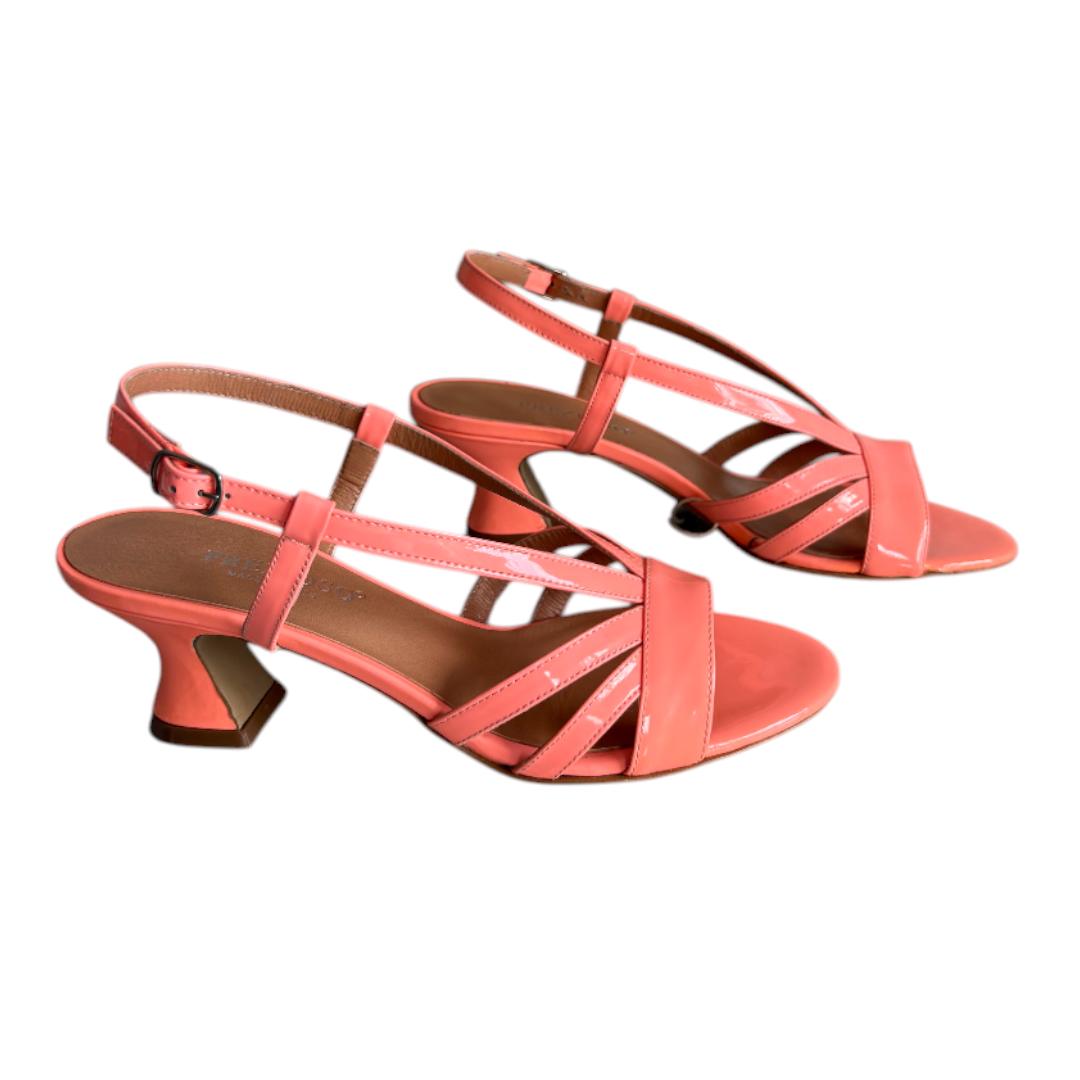 Prezioso Coral Strappy Sandals with Sculptural Mid Heel – EU 37