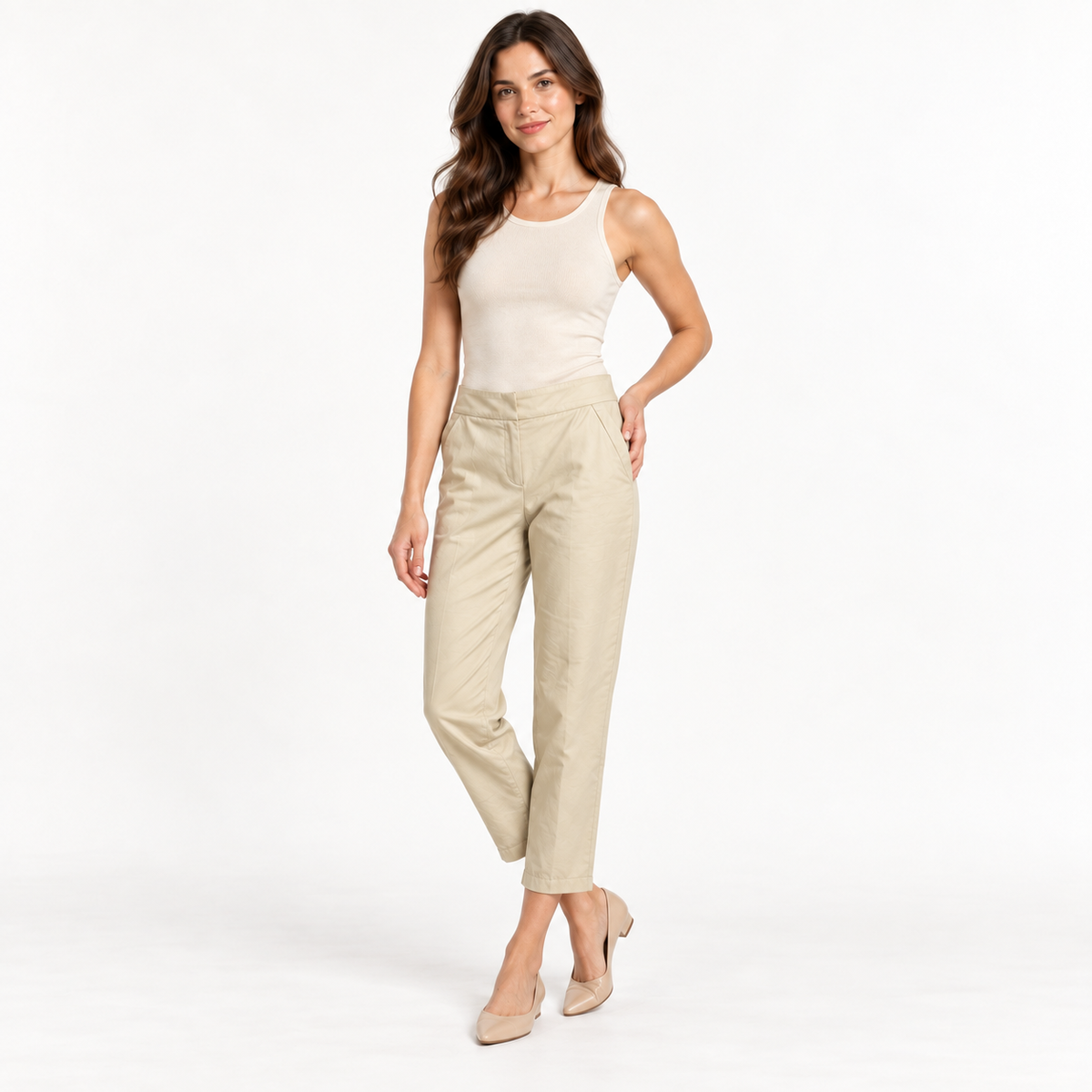 Twinset Milano Avorio Ivory Cropped Trousers – IT 40 — photo 2