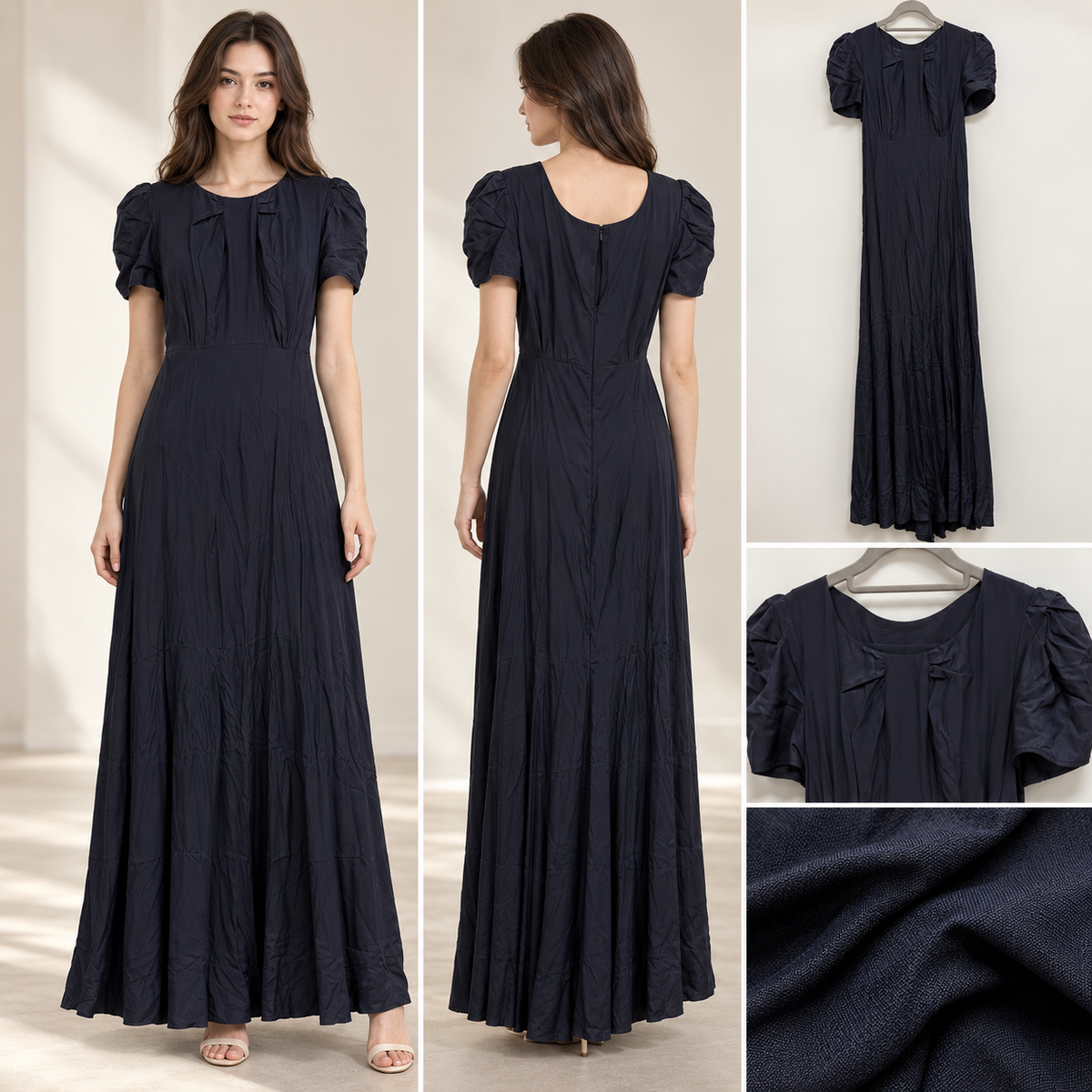 8 by YOOX blue acetate and silk maxi dress – product image 2