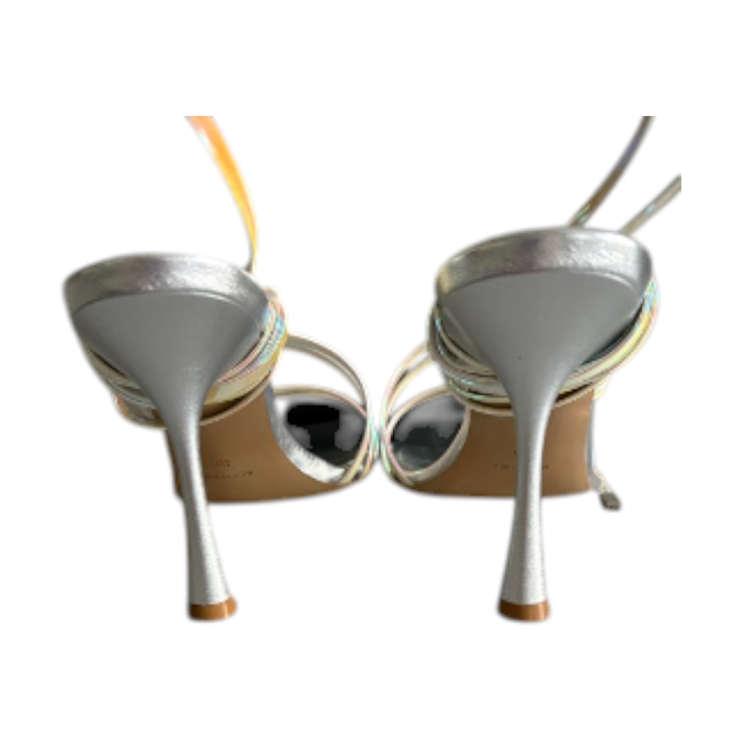 8 by YOOX Multicolour Metallic Strappy Square-Toe Stiletto Sandals - EU 40 – product image 4