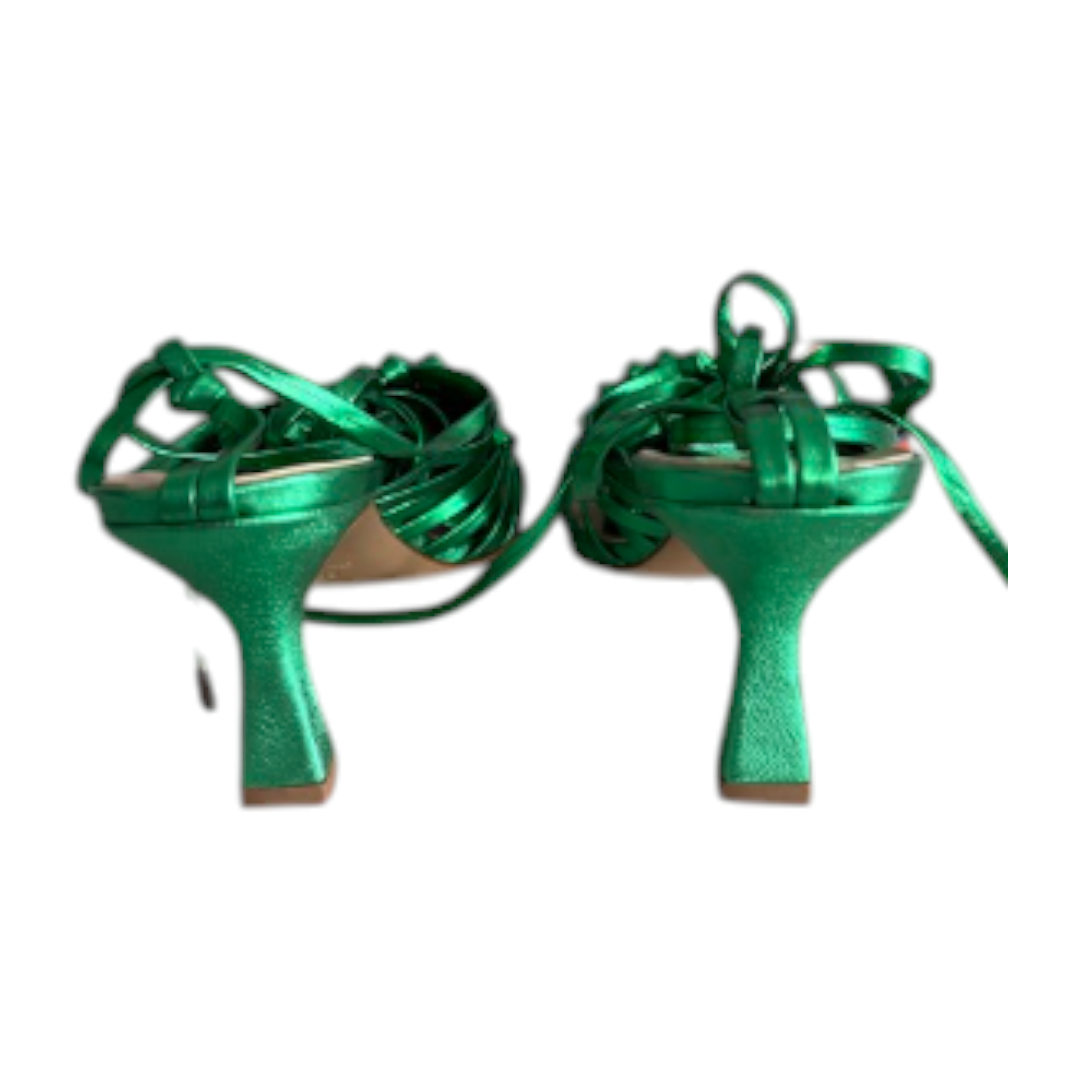 Marc Ellis Izar Verde Metallic Leather Strappy Heeled Sandals - EU 39 – product image 3