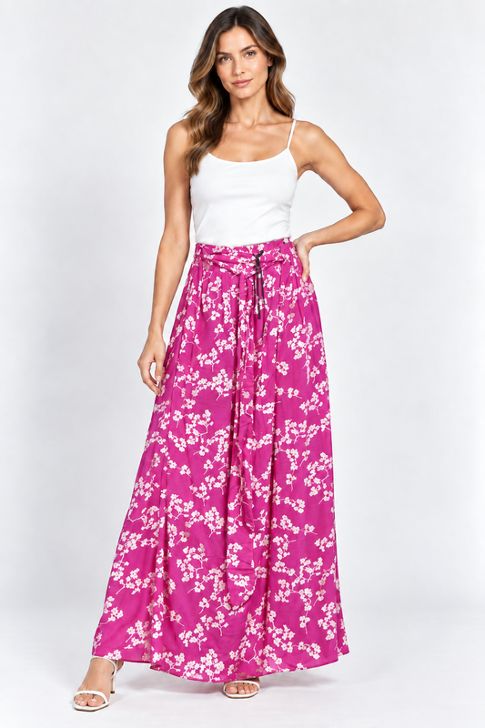 Threadbare Sherbet Pink Floral Maxi Wrap Skirt – UK 12