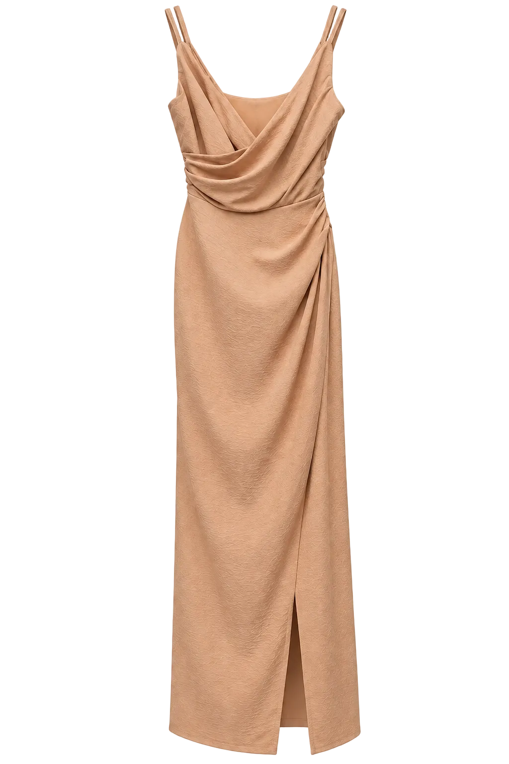Little Mistress Cream Satin Tegan Cowl Neck Midi Dress – UK 10