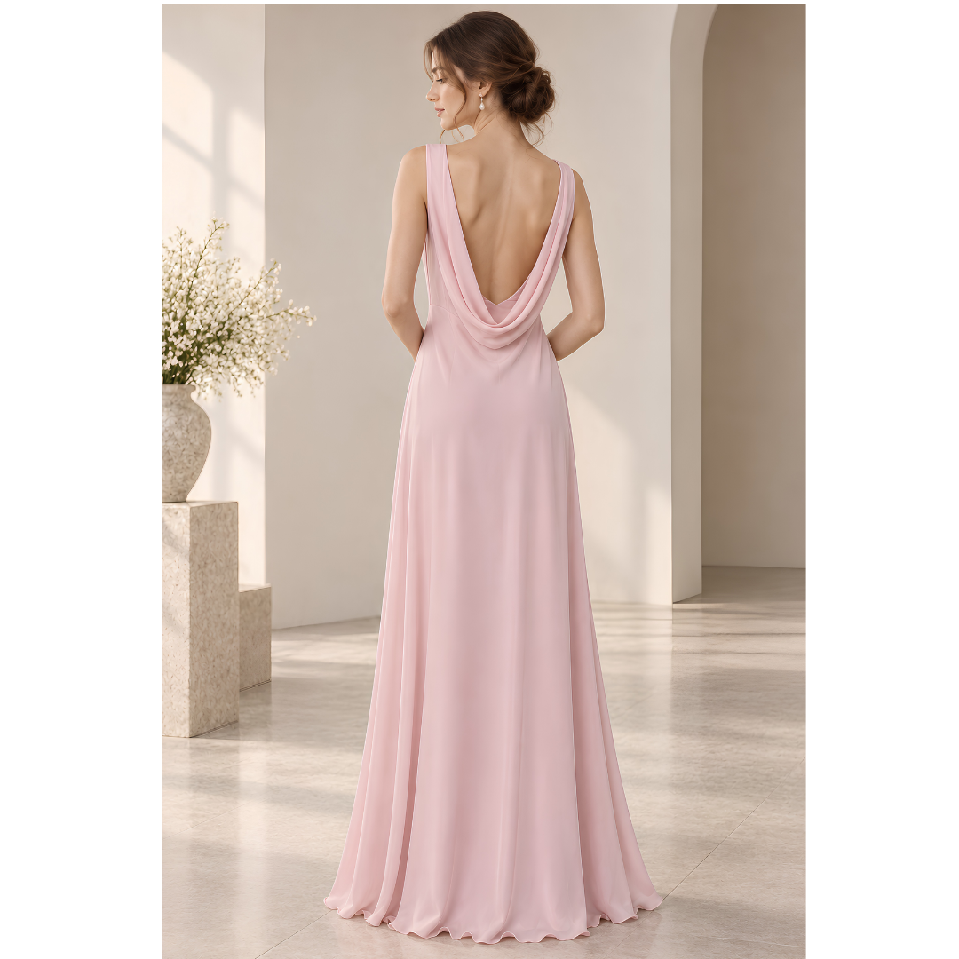 Maids to Measure Rose maxi dress in Blossom pink