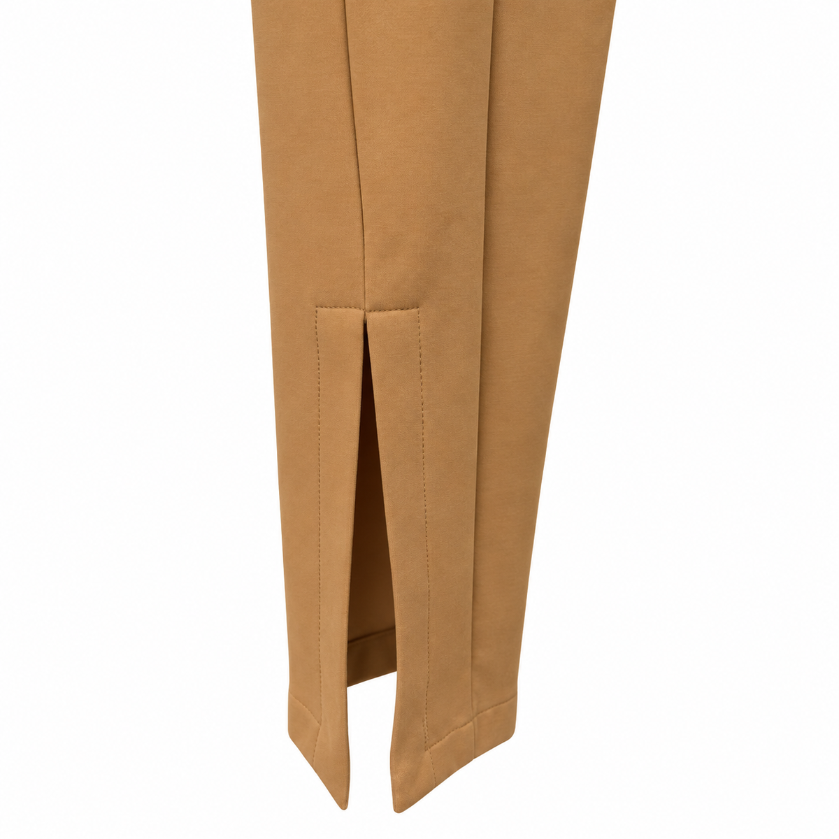 Design detail close-up — Patrizia Pepe Cookie Beige Leggings with Ankle Splits – II.