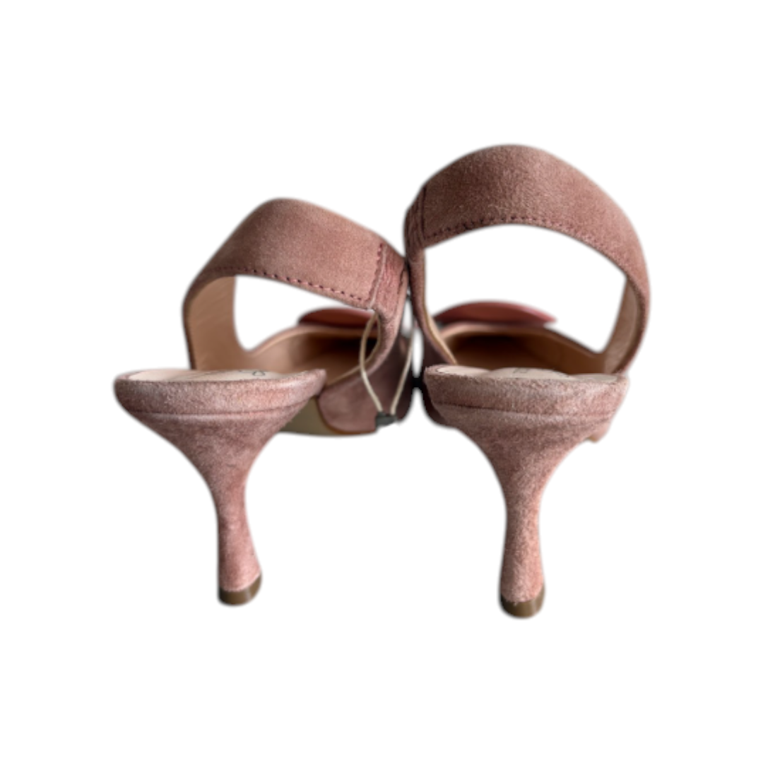 Tosca Blu Giada Malva Slingback Pointed-Toe Heels with Round Pink Detail – EU 37