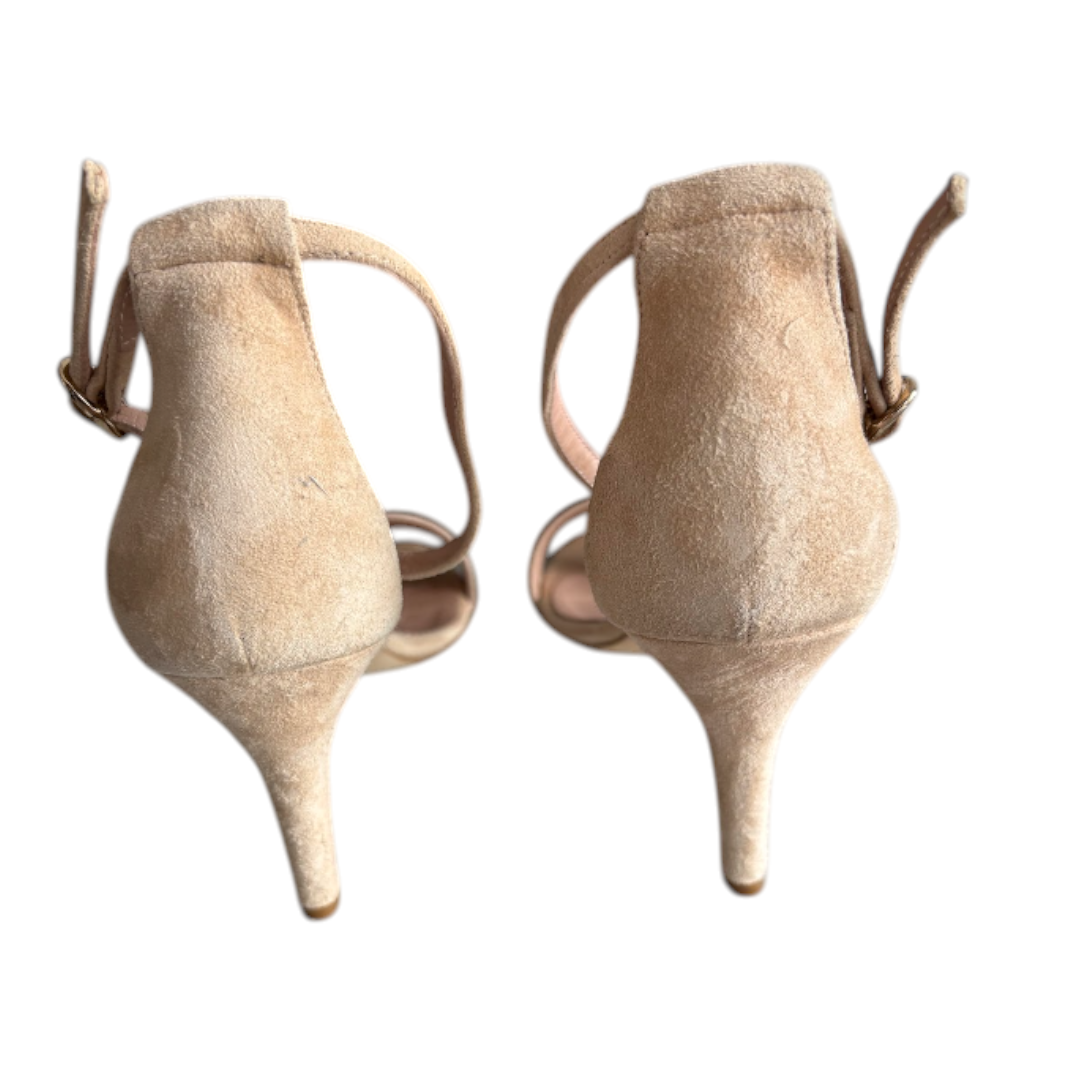 8 by YOOX Cipria Suede Ankle-Strap Heeled Sandals – EU 41