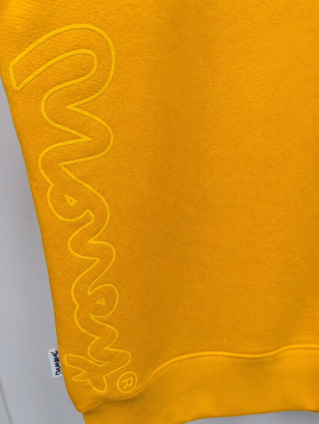 Design detail close-up — Money Orange Colour Pack Crew Sweatshirt – Size M.