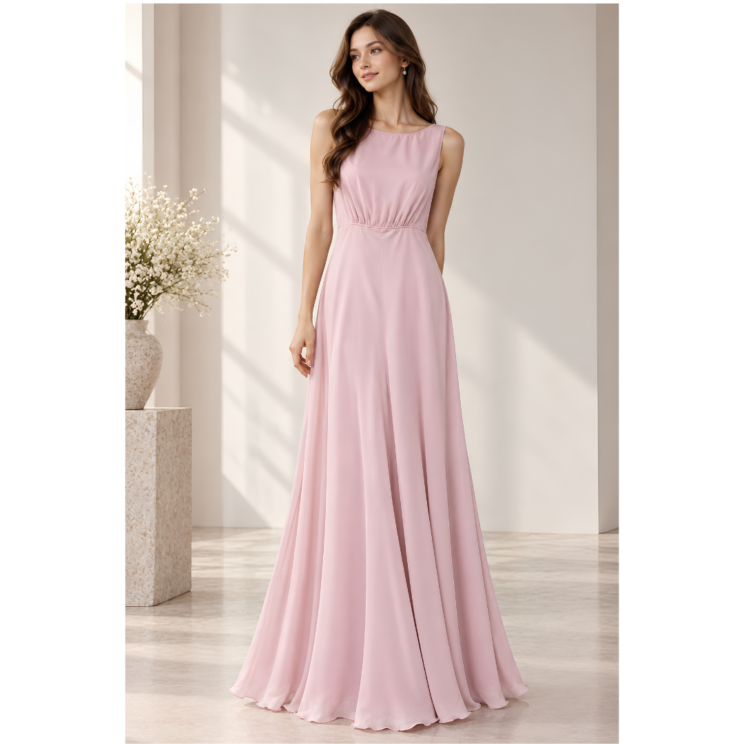 Maids to Measure Rose maxi dress in Blossom pink
