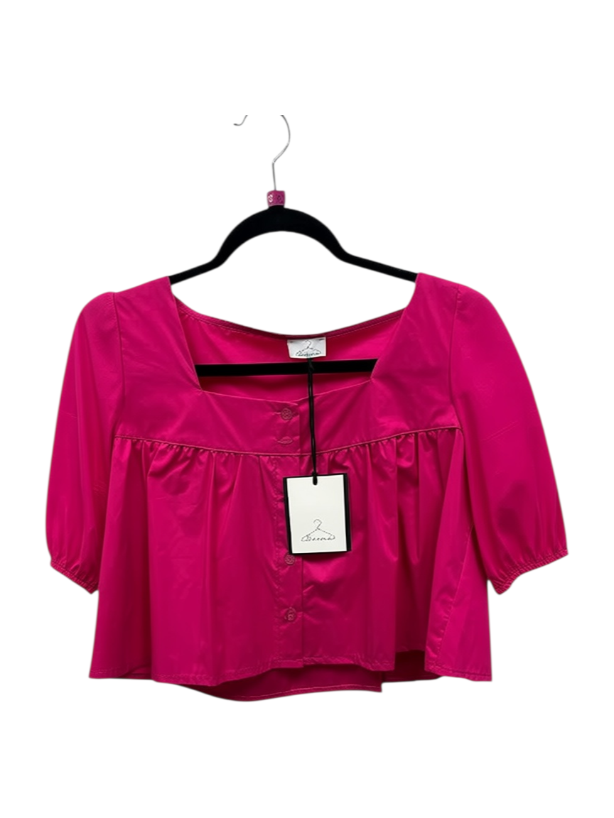 Berna Fuchsia Pink Cotton-Blend Puff Sleeve Blouse – One Size – product image 3 of 8