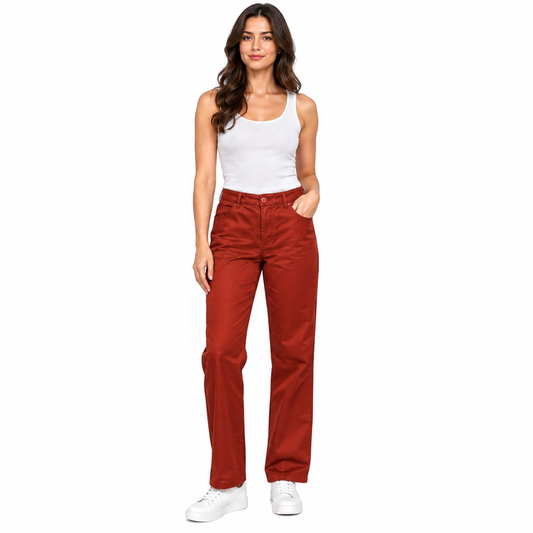 8 BY YOOX Rust Straight-Leg Trousers — UK 10