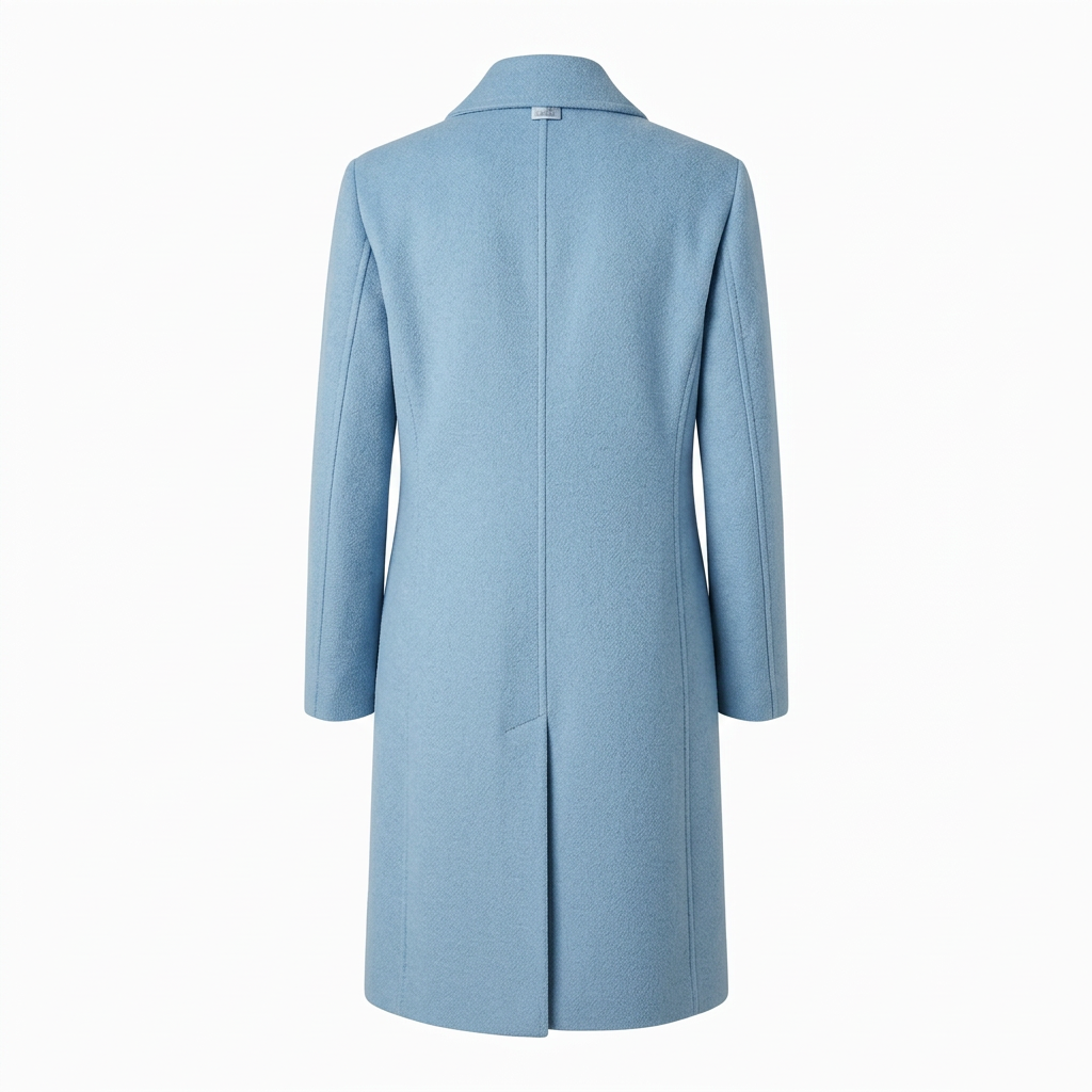 Back view — Phase Eight Blue Wool Blend Tailored Coat - UK 16.