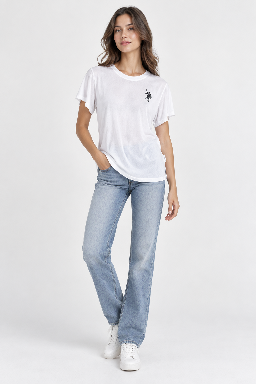 U.S. Polo Assn. Bright White 100% Cotton Crew Neck T-Shirt – L — photo 1