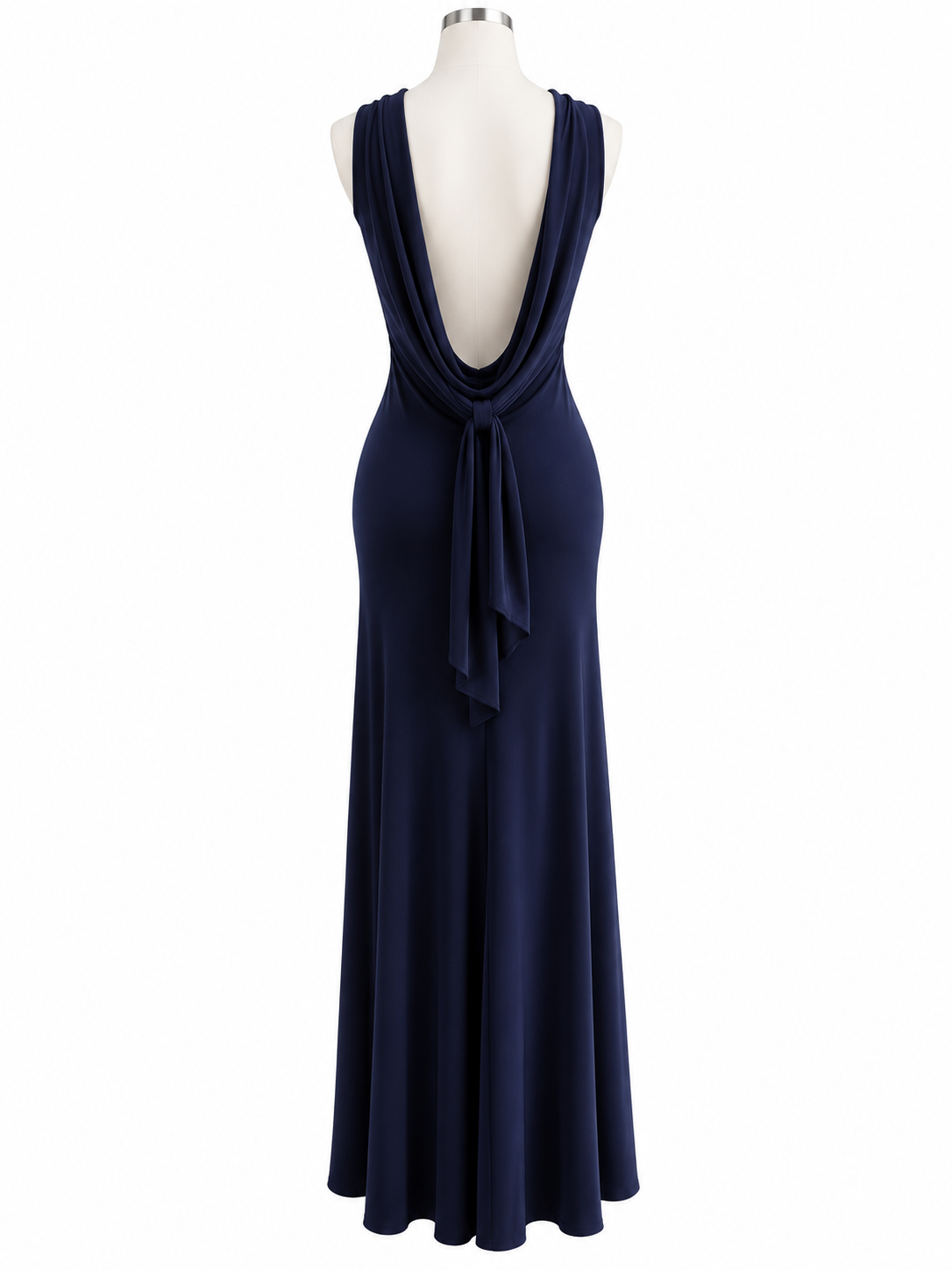 Terrible Twins London Navy Blue Cowl Back Maxi Evening Dress Size S BNWT