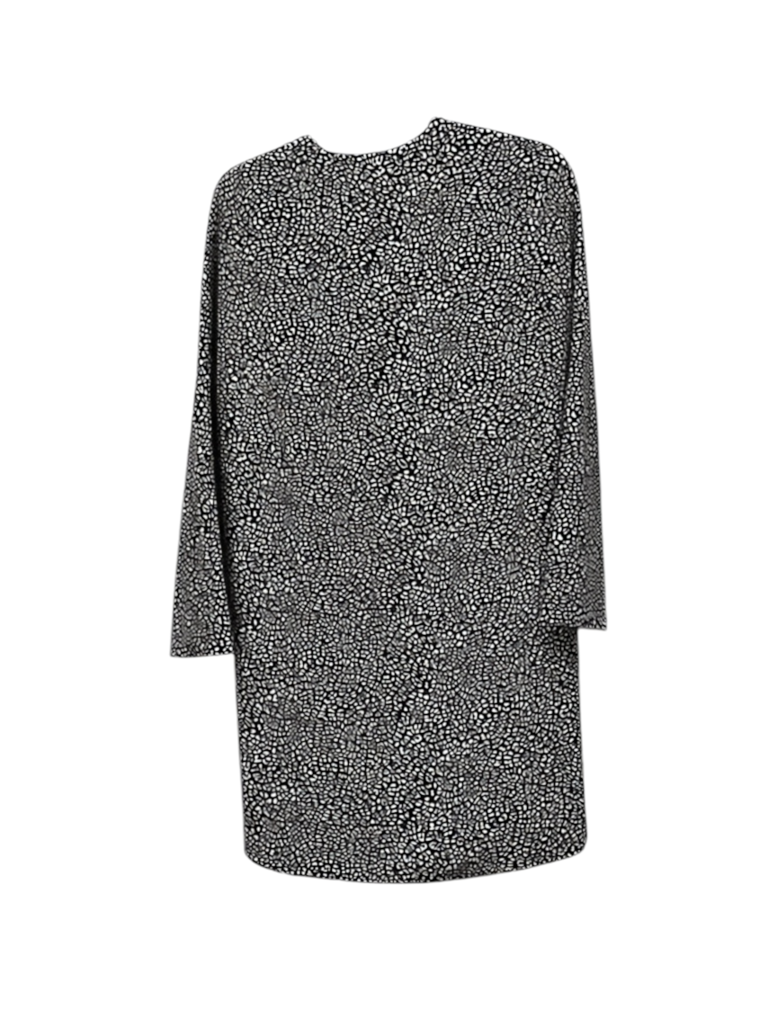 Messagerie Black & White Abstract Print Long Sleeve V-Neck Dress - M – product image 4