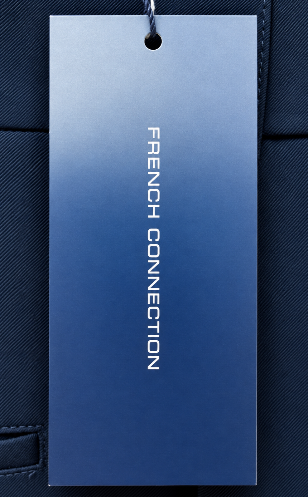 Retail tag showing product reference — French Connection Marine Harry Wide-Leg Suiting Trousers Size 16/18.