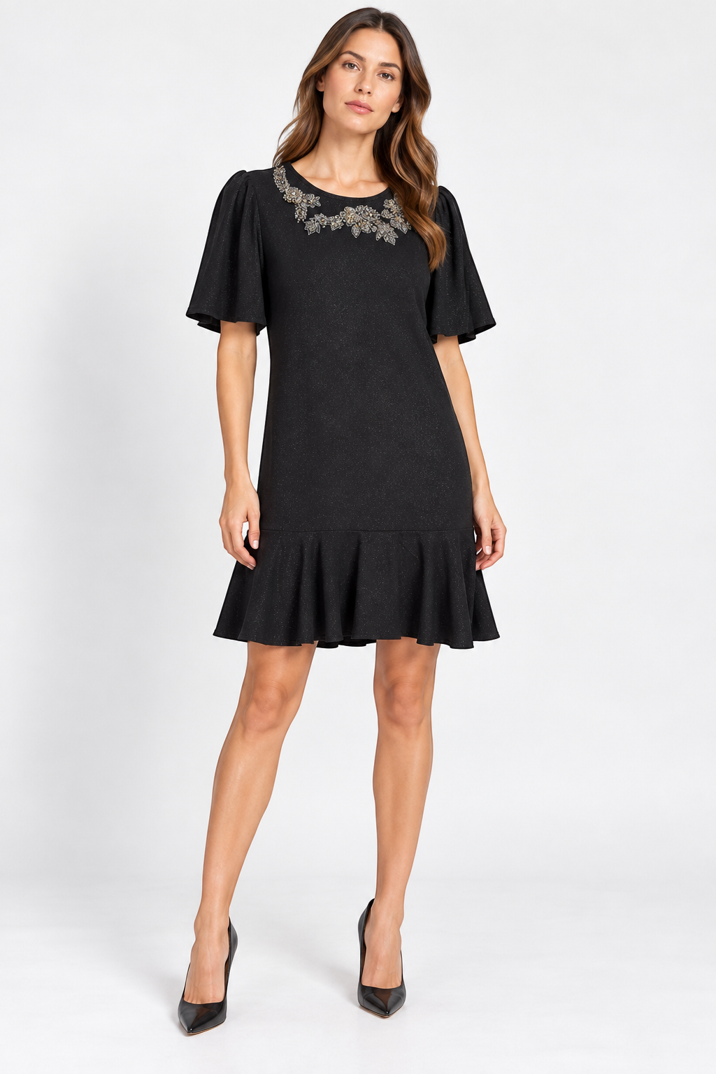 Anna Rachele Black Embellished Pleated-Hem Dress – IT 40 — photo 1