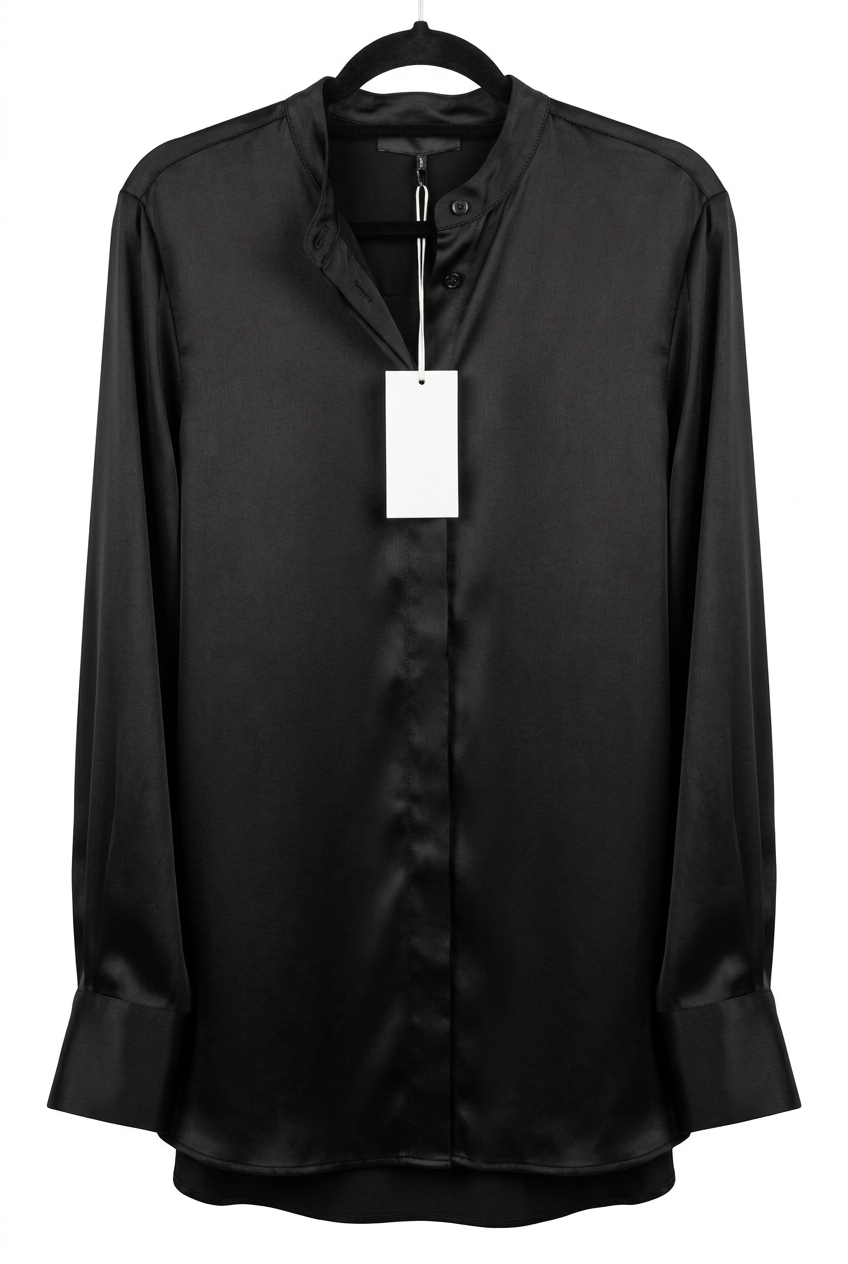 8 by YOOX Black Viscose Long-Sleeve Blouse – IT42 — photo 2