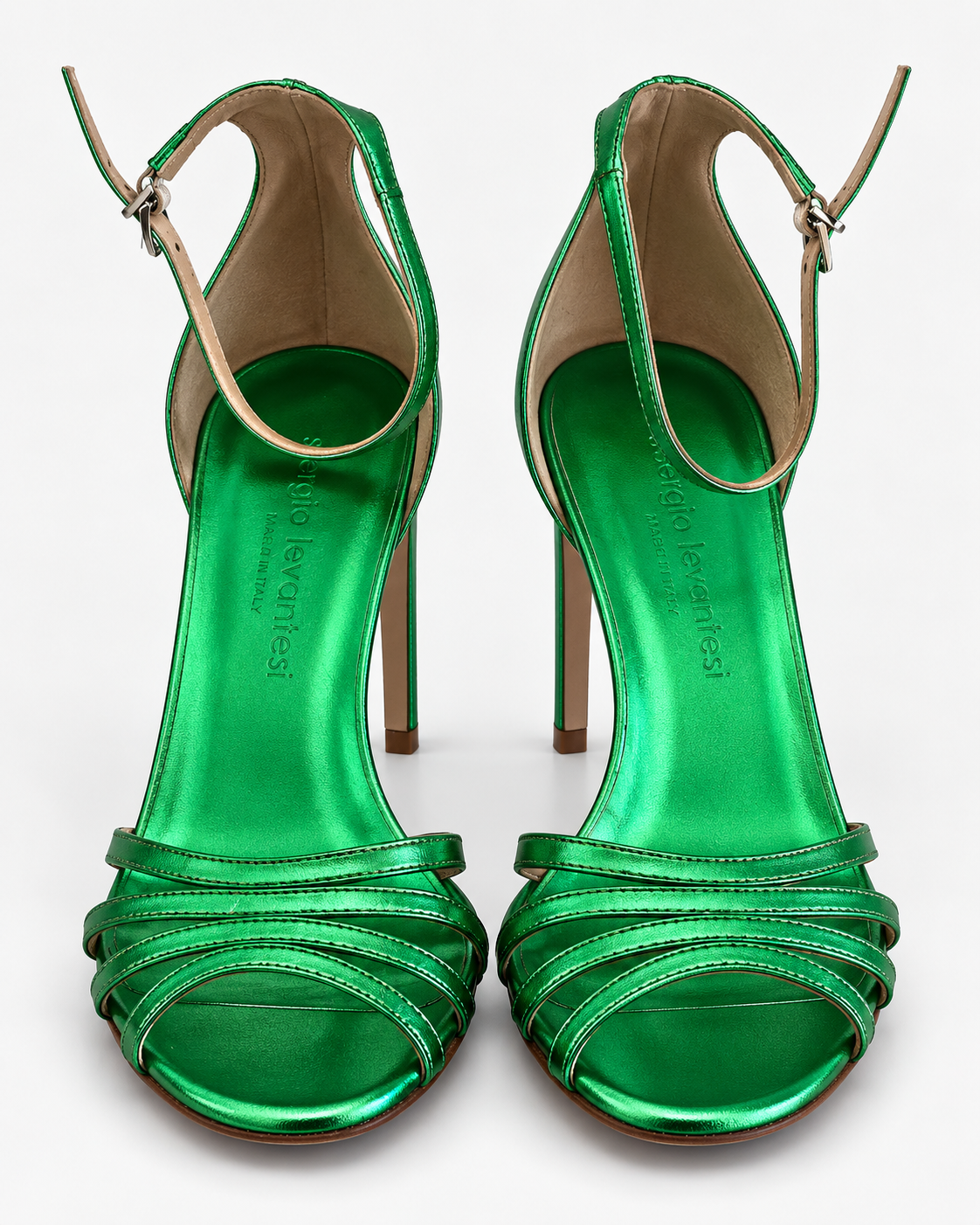 Sergio Levantesi Green Strappy Stiletto Heels – product image 3 of 15