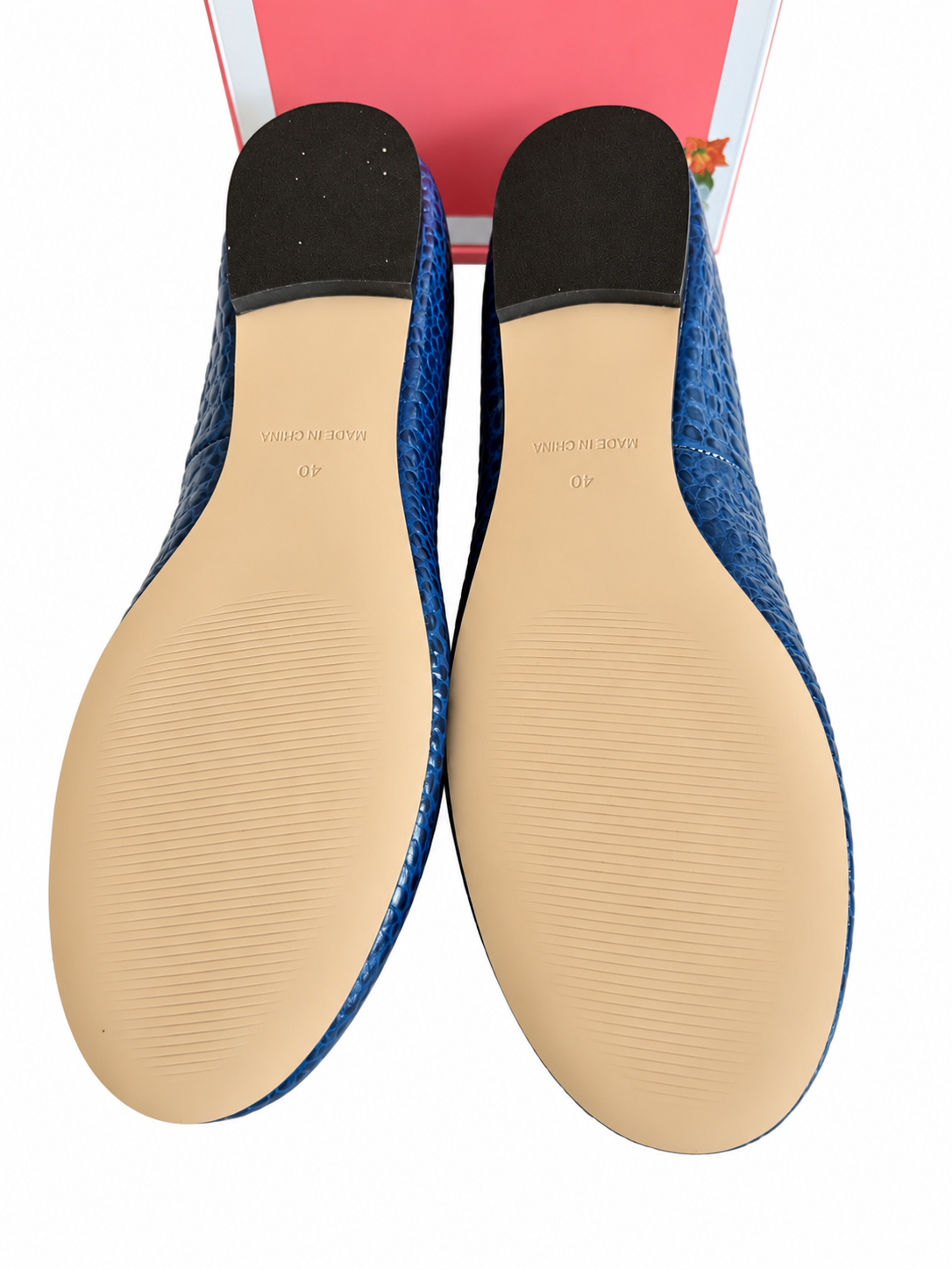 French Sole Maddox Dark Blue Textured Leather Ballet Flats – UK 7 / EU 40 – BNIB