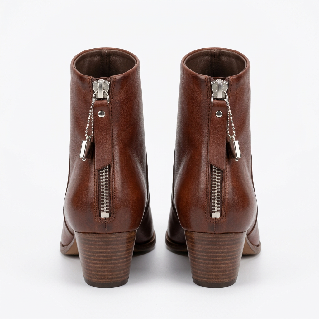 Rear view of the pair — Vic Matié Brown Frida Leather Ankle Boots – EU 36.