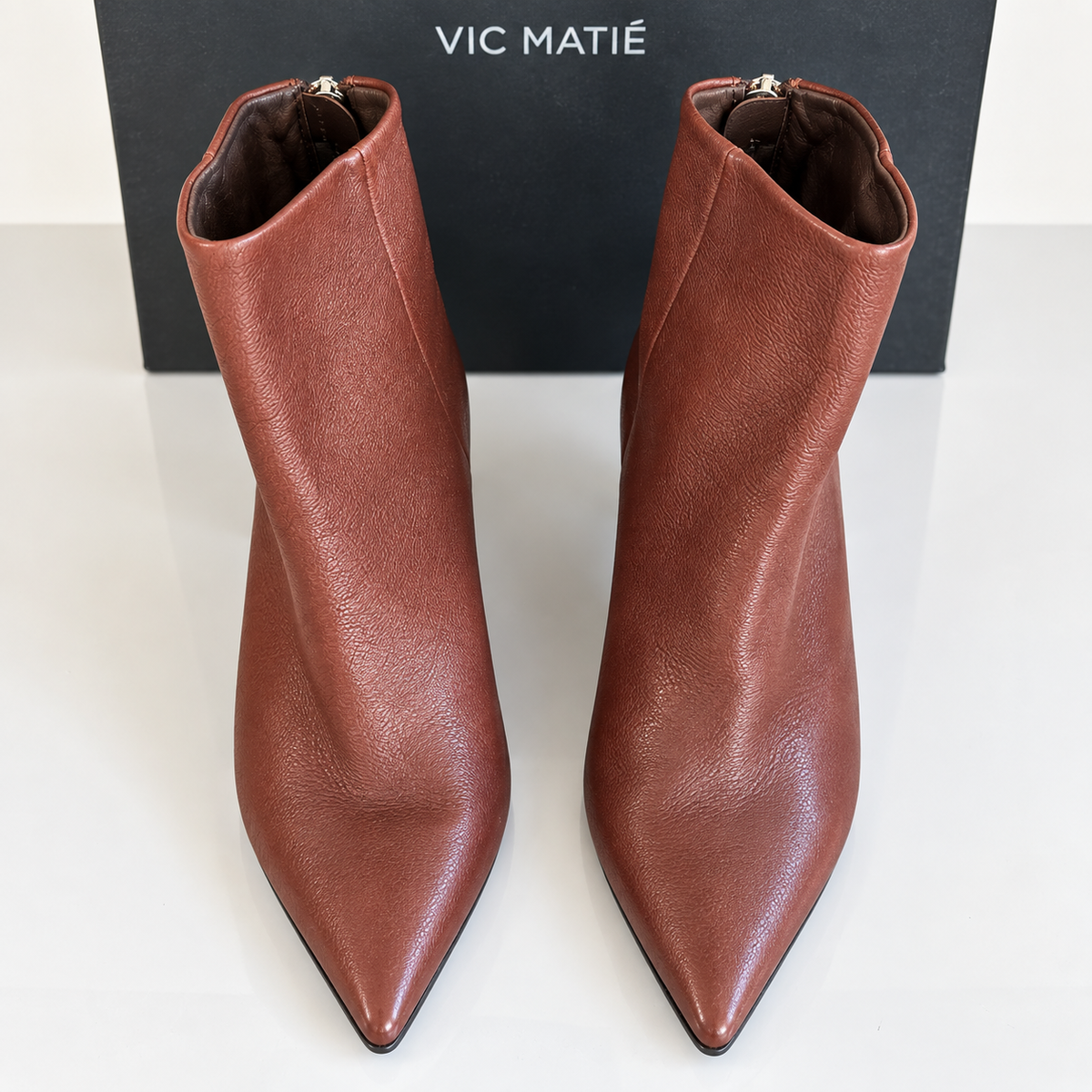 Top view of the pair — Vic Matié Brown Frida Leather Ankle Boots – EU 36.