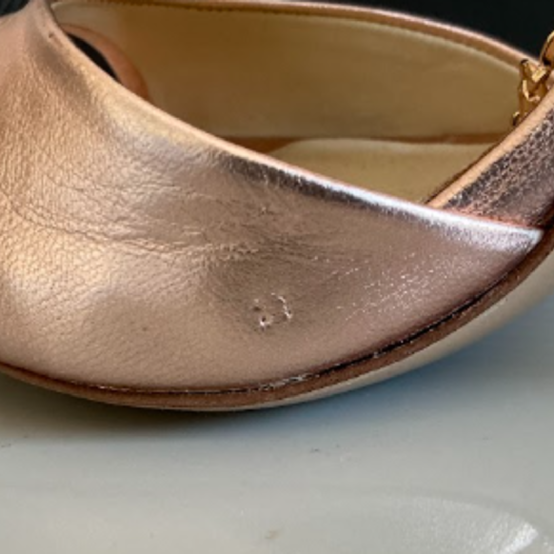Gianni Marra Rose Gold Metallic Embellished Chain Ankle-Strap Heels - EU 38 – product image 7