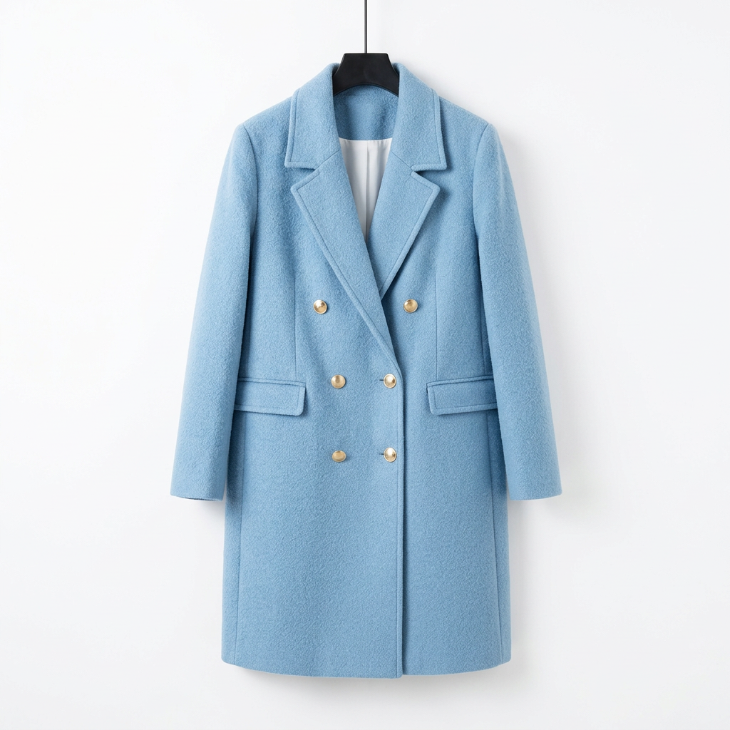 Front view — Phase Eight Blue Wool Blend Tailored Coat - UK 16.