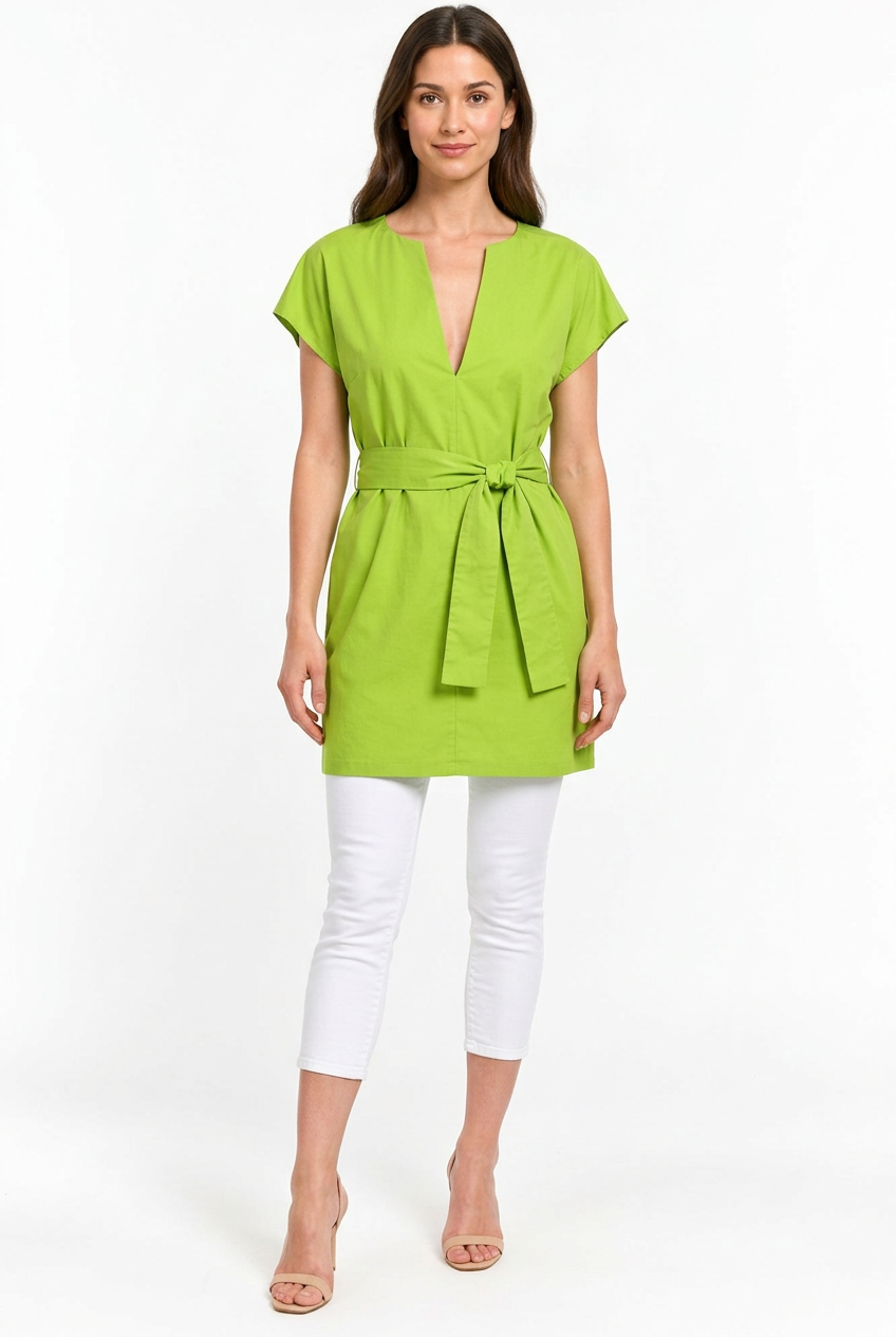 Liviana Conti Lime Green Longline Tunic IT 42 — photo 1