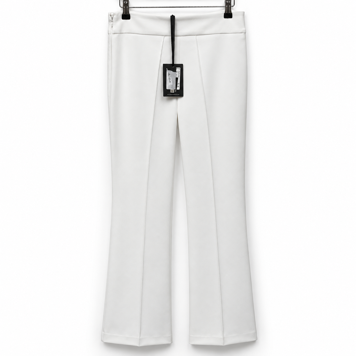 Back view — Elisabetta Franchi Avorio Flared Trousers – Size 44.