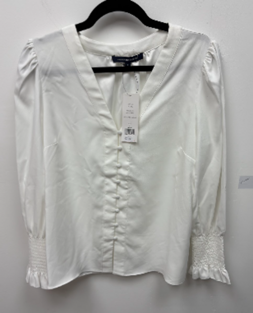 French Connection Winter White Crepe V Neck Blouse – UK 14 — photo 2