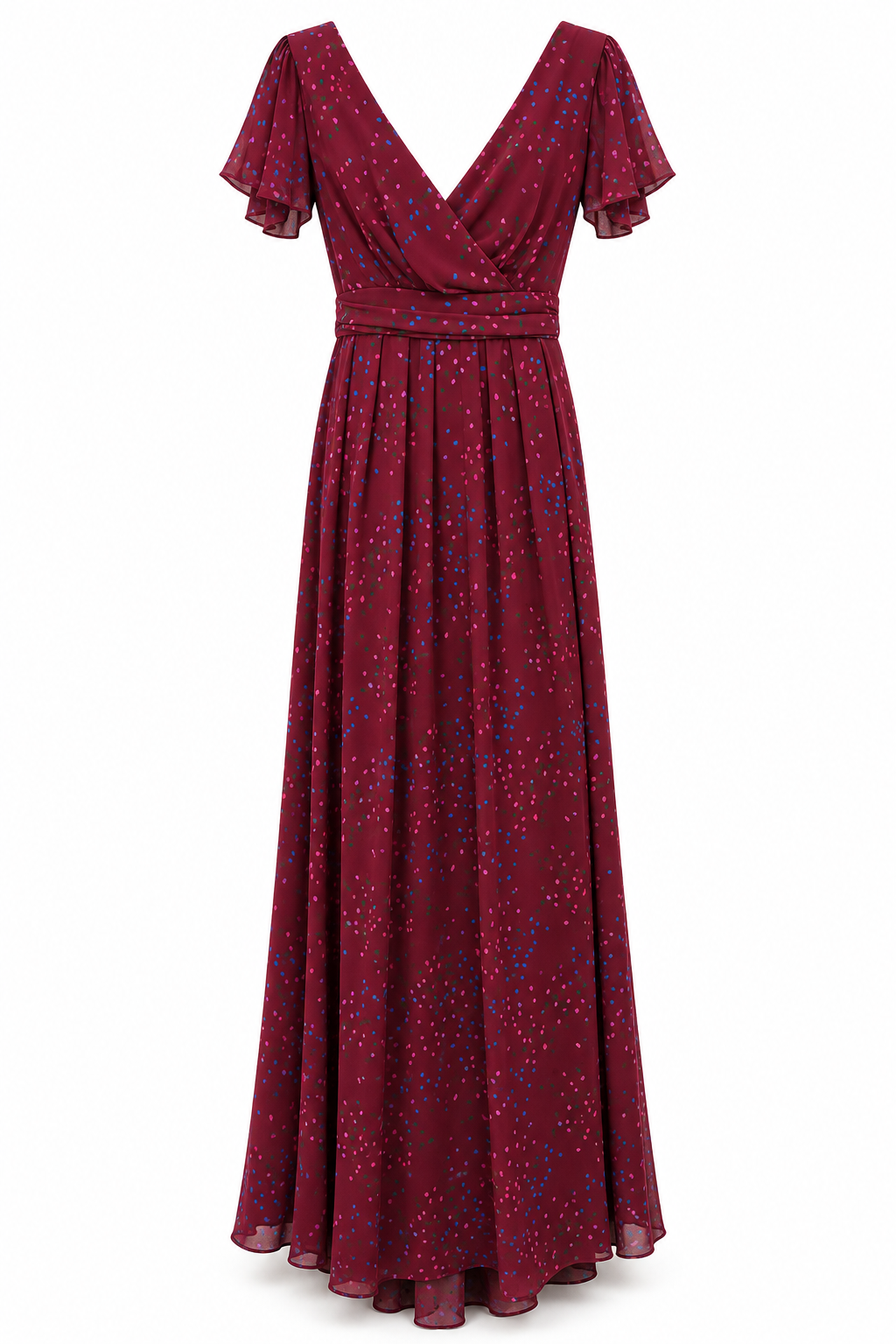 Maids to Measure Caroline Burgundy Confetti maxi dress, UK 14 – product image 4