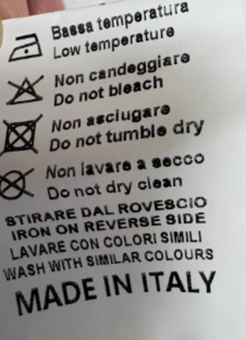 Fabric composition and care label — Shop Art Bianco Cropped Cotton Top – M.