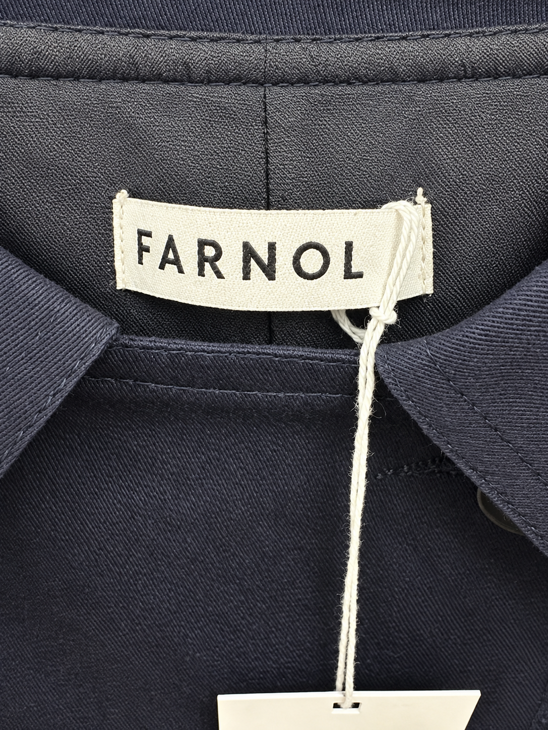 Brand detail — Farnol Navy Double-Breasted Belted Trench Coat – TN 46.