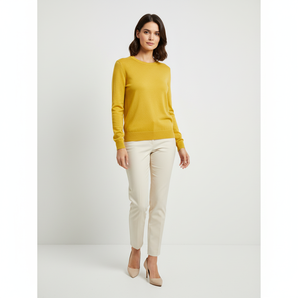 Cruciani Mustard Yellow Cotton Crew-Neck Jumper – IT 46 — photo 1