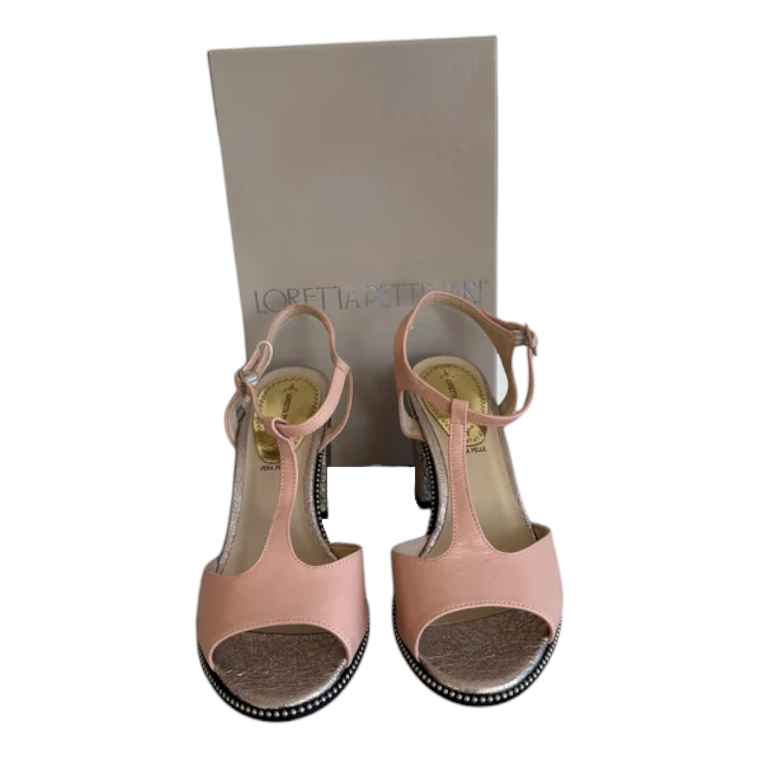 Loretta Pettinari Blush Pink T-Bar Heeled Sandals – product image 3 of 5