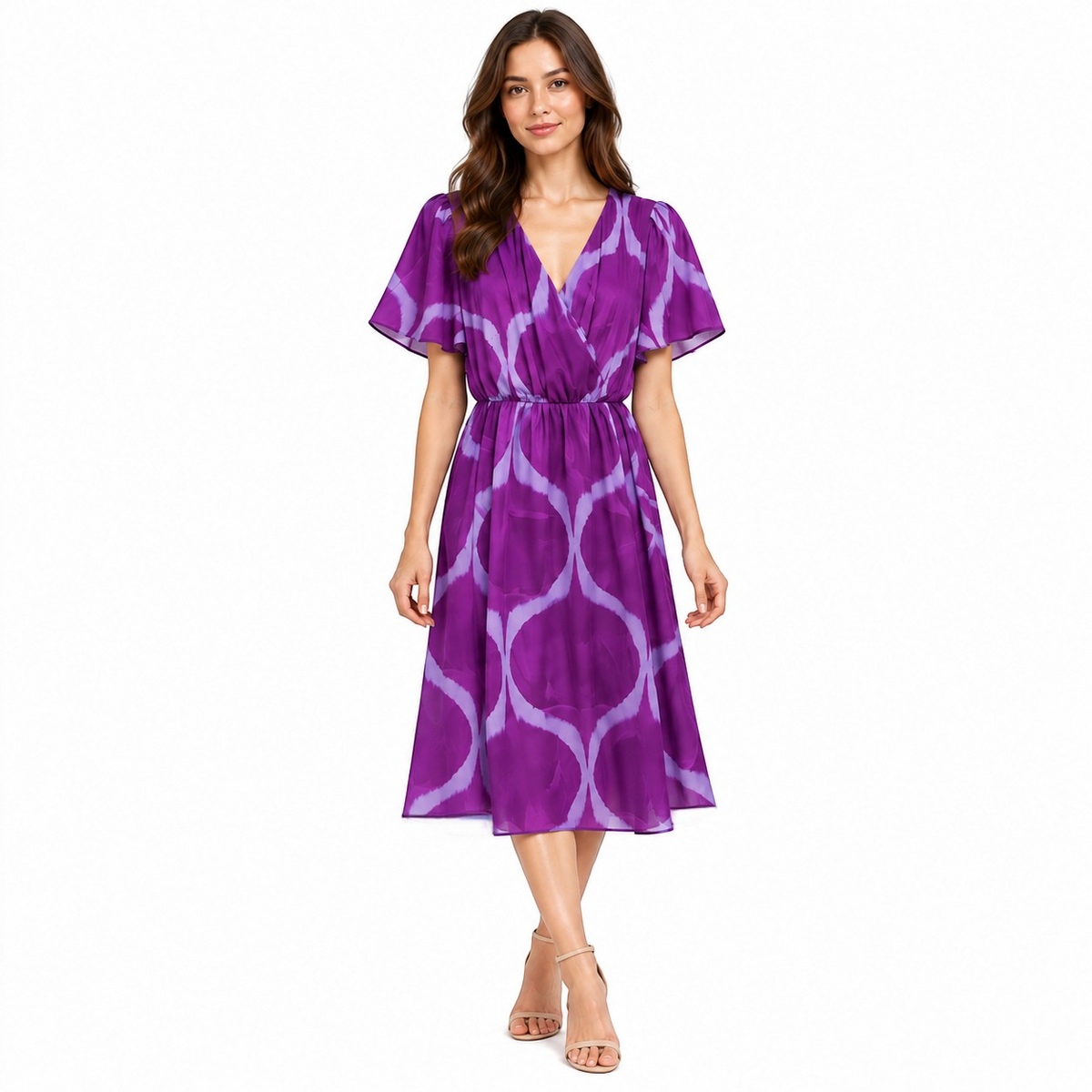 Biancoghiaccio Purple Midi Dress – IT 44 – product image 1