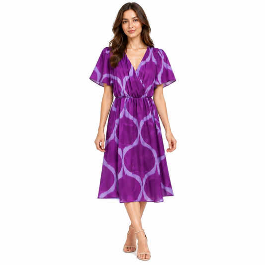 Biancoghiaccio Purple Midi Dress – IT 44 – product image 1